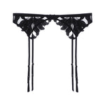 Load image into Gallery viewer, Rosie Lace &amp; Mesh Suspenders Black

